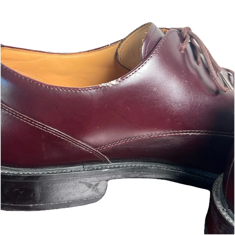 Rockport Mens APM1235E Burgundy Leather Square Toe Oxford Dress Shoes 11 Wide